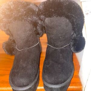 Black, suede ankle boots in good condition